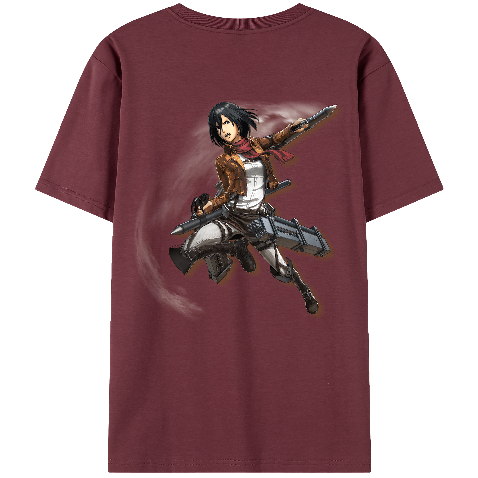 （画像用） 進撃の巨人 ミカサ·アッカーマン Attack on Titan Mikasa Ackerman 綿100％半袖Tシャツ（背面プリント）